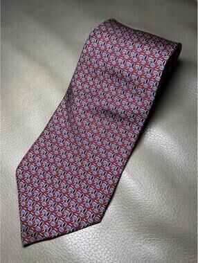 Brooks Brothers Makers Men’s 100% Silk Tie Necktie Red W/ Gold Blue 2020 Y2K BB5